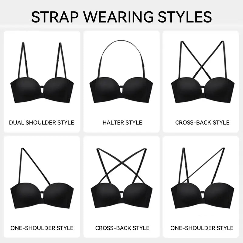 VYLORRA Seamless Strapless Push-Up Bra