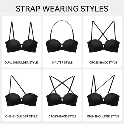 VYLORRA Seamless Strapless Push-Up Bra